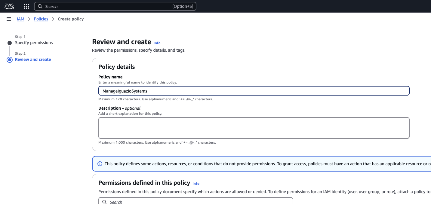 Create and attach policy