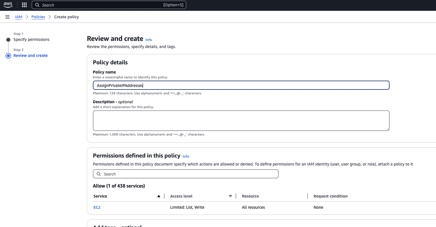 Create and Attach the Second Policy