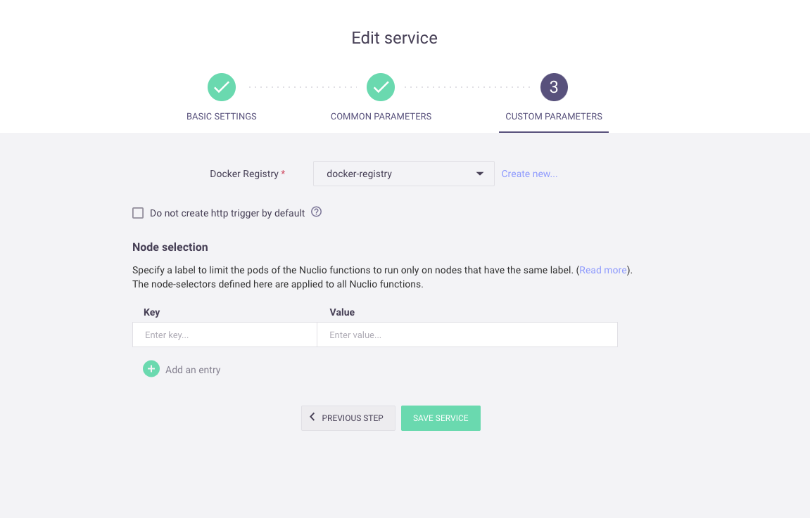 Nuclio node selection