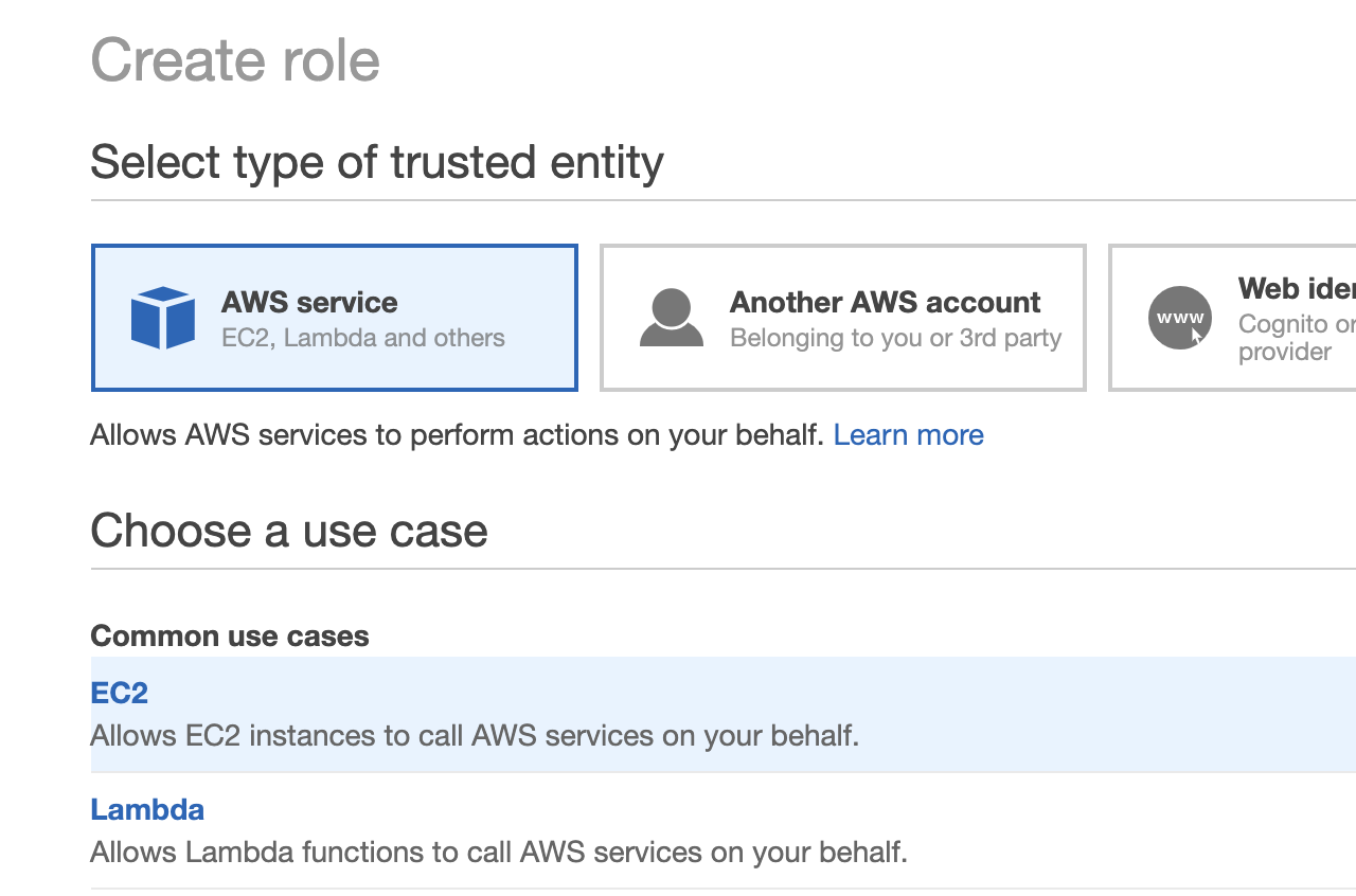 Create an AWS IAM Role and Instance Profile Iguazio